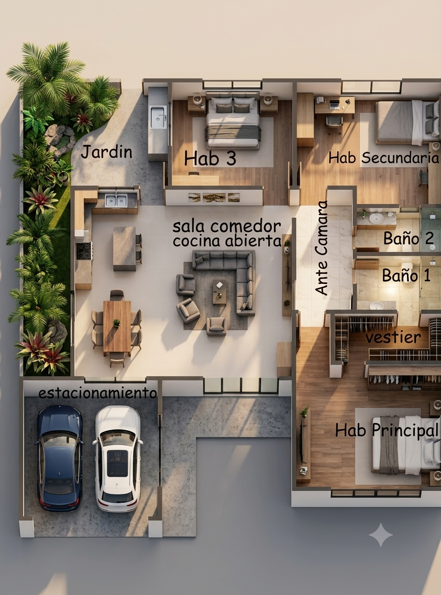 Macizo del Este Townhouses — Plano de distribución interior del townhouse